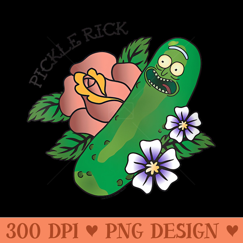 Womens Rick and Morty Pickle Rick Tattoo - Ready To Print PNG Designs - Transform Your Sublimation Creations
