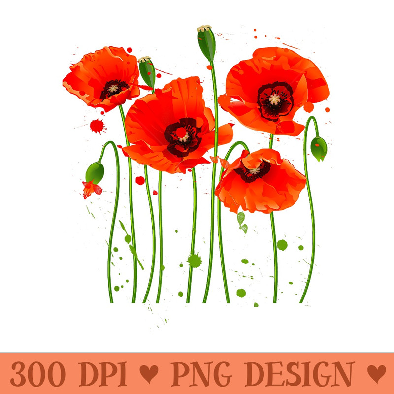 Watercolor Red Poppy Flower Gardening Plants Lover - High Resolution PNG image download - Bring Your Designs to Life
