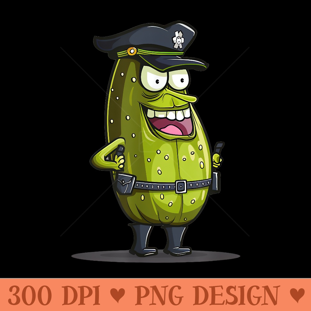 Police Pickle for funny Vegetable and Officer Lovers - PNG graphics - Perfect for Sublimation Art