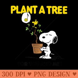 peanuts earth day snoopy plant a tree for you and me - clipart png