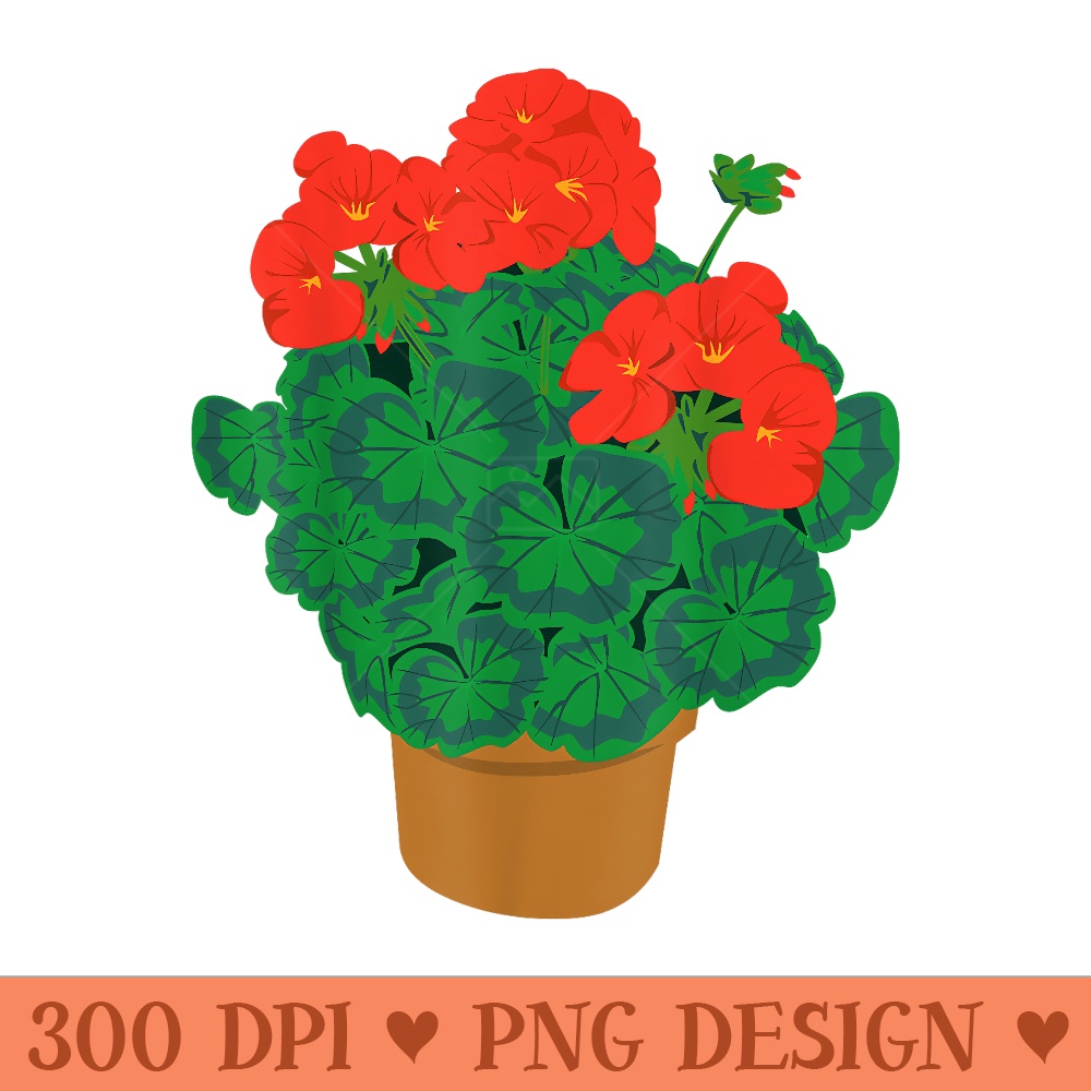 Geranium Potted Plant - Printable PNG Images - Quick And Seamless Download Process