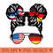 Half American Half German Girl USA Germany Flag Patriot - High Resolution PNG Designs - Bring Your Designs to Life