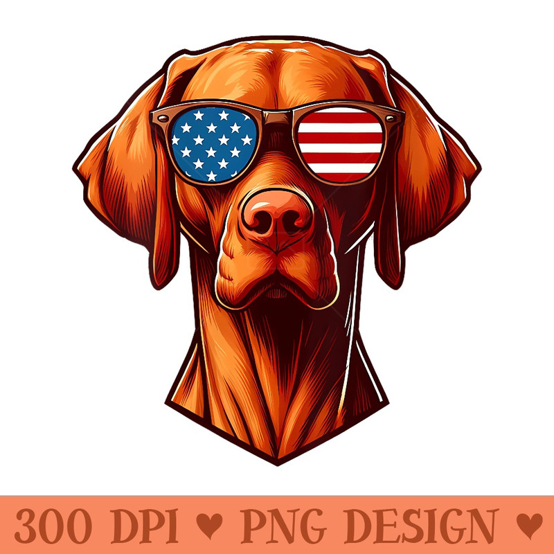 Womens Vizsla Patriotic American Flag USA Sunglasses Dog - High Quality PNG Clipart - Transform Your Sublimation Creations