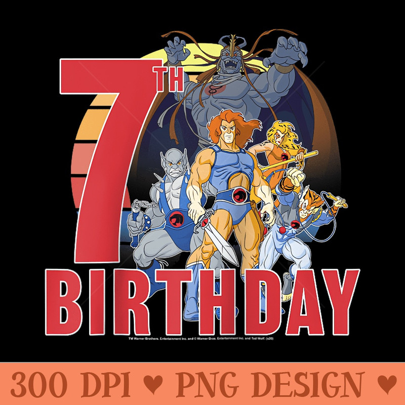 ThunderCats Happy 7th Birthday Raglan Baseball - High Quality PNG Clipart - Transform Your Sublimation Creations