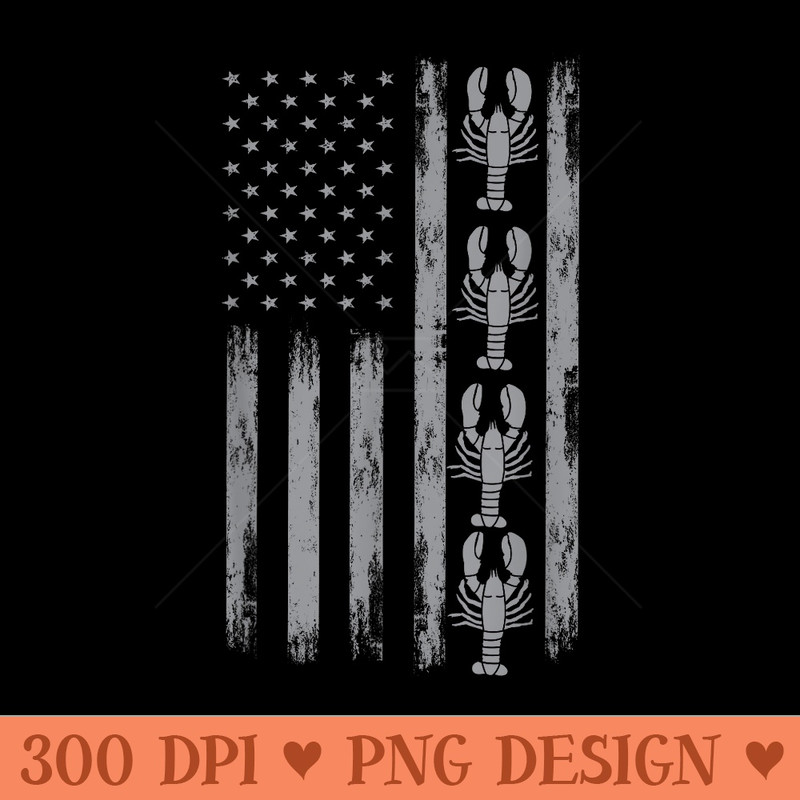 American Crayfish Outfit Louisiana Crawfish USA Flag - Design PNG template - Unlock Vibrant Sublimation Designs