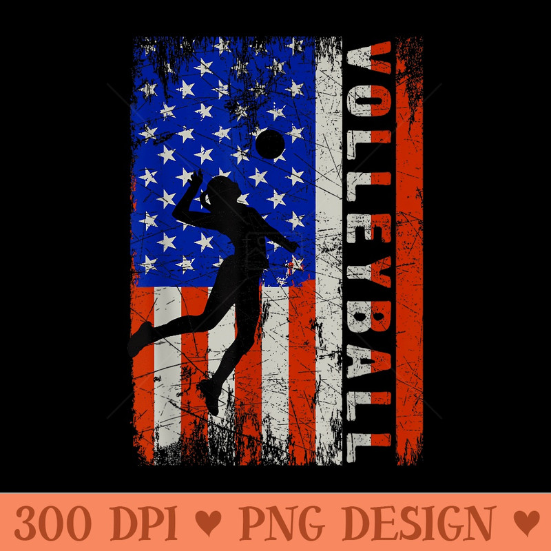 American Flag Volleyball Patriotic USA 4th of July Girl n - High Resolution PNG download - Trendsetting And Modern Collections