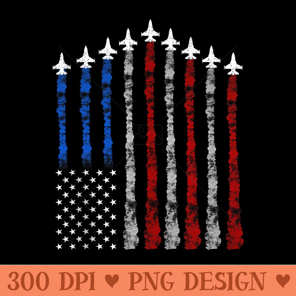 Fighter Jet Airplane USA Flag 4th Of July Patriotic - PNG graphics - Enhance Your Apparel