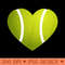 Tennis Ball Heart Tennis - Digital PNG Artwork - Unique And Exclusive Designs
