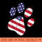 Dog Paw Print American Flag USA Cute 4th Of July Fourth Dogs - PNG design downloads - Perfect for Personalization