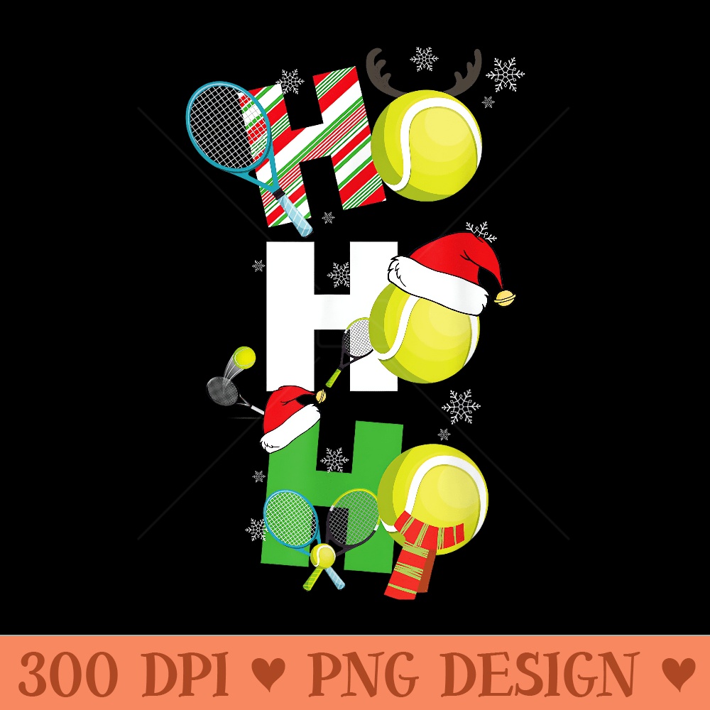 Funny Christmas Tennis Pajamas Player Matching Racket Xmas - PNG download - Limited Edition And Exclusive Designs