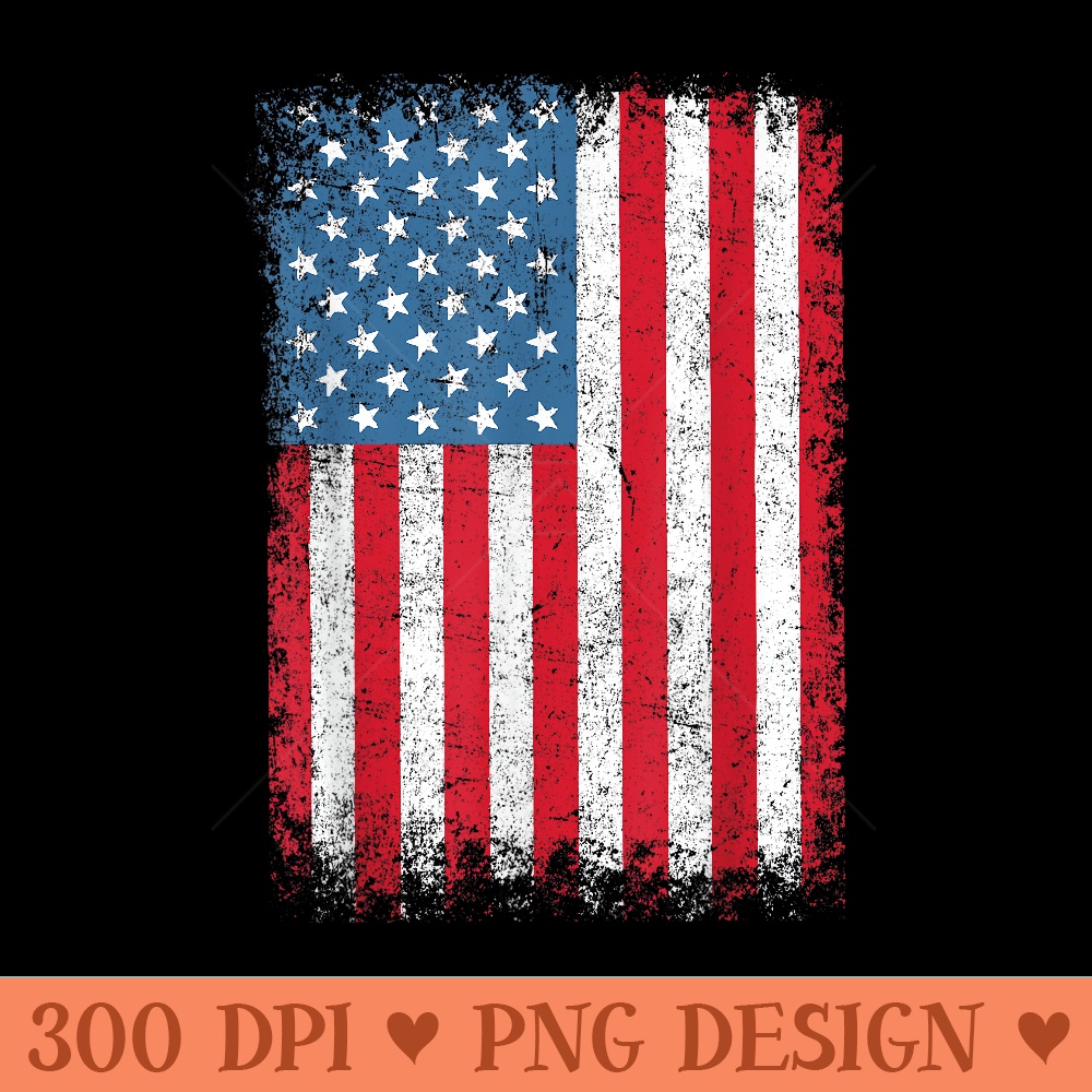 USA Patriotic American Flag For Girls US - High Quality PNG files - High Resolution And Print Ready Designs