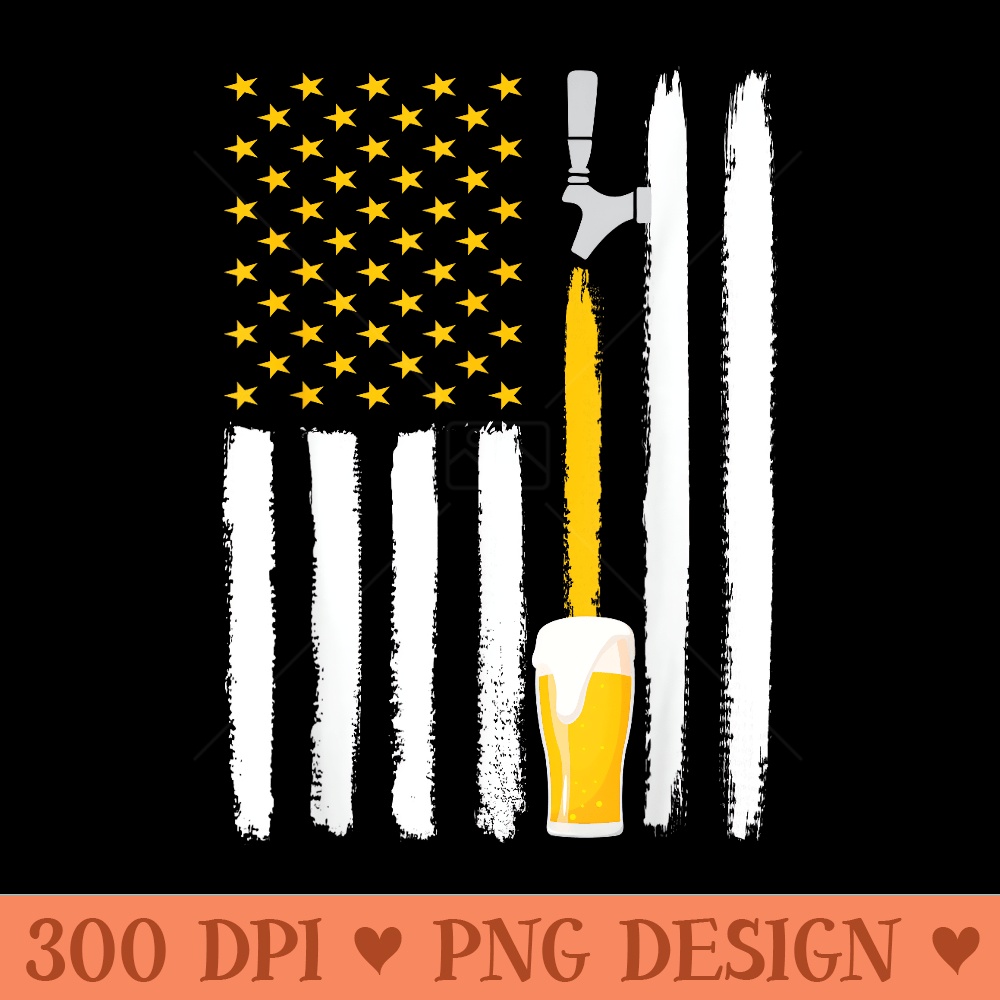 Craft Beer American Flag USA T, 4th July Brewery - PNG design assets - Revolutionize Your Designs