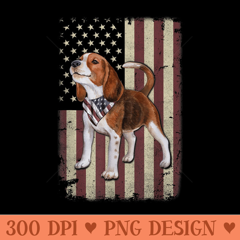 Beagle American Flag Bandana Patriotic 4th Of July - PNG download for graphic design - Bold & Eye Catching