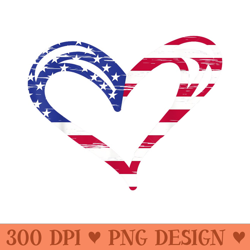 USA Flag Heart American Patriotic Armed Forces Memorial Day - Beautiful PNG download - Enhance Your Apparel