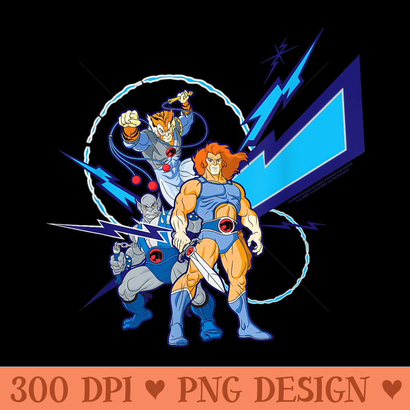 Thundercats Panthro, Tygra and LionO Zap Attack - PNG Prints - Stunning Sublimation Graphics