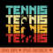 Tennis Silhouette Retro Colors Vintage Player - Trendy PNG Designs - Trendsetting And Modern Collections
