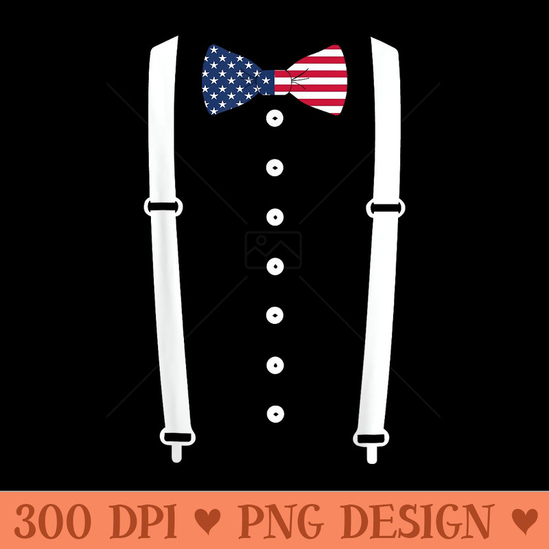 Cummerbund Suspenders USA Flag Tuxedo - PNG Prints - Premium Quality PNG Artwork