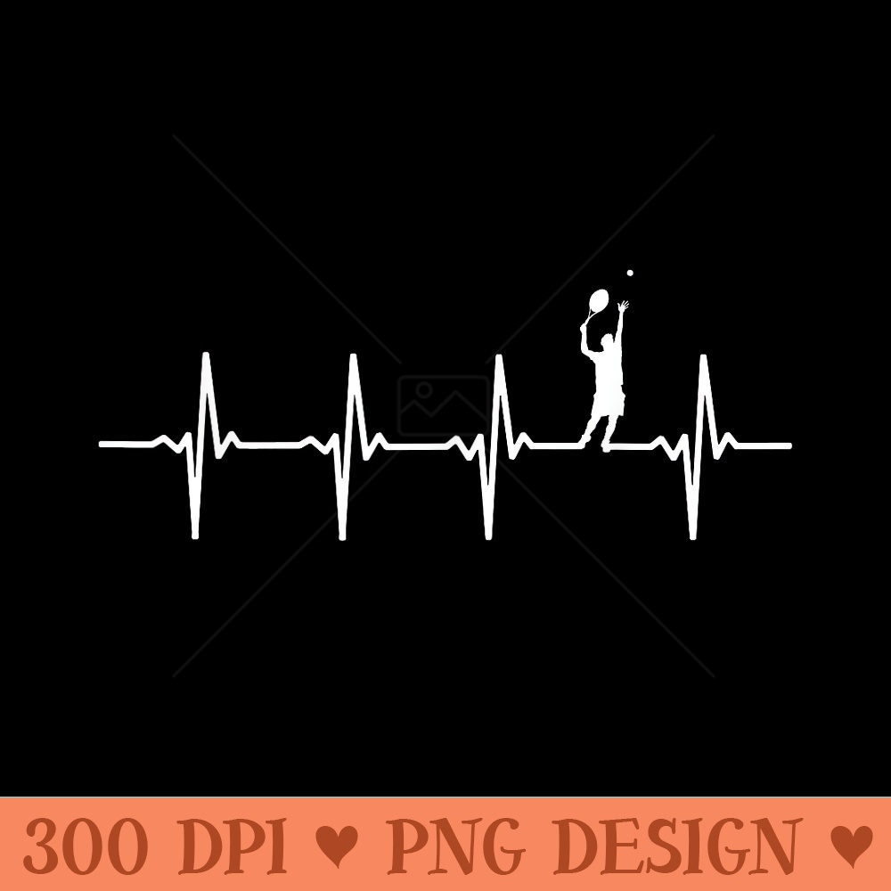 Tennis heartbeat t for tennis players - Printable PNG Images - Revolutionize Your Designs