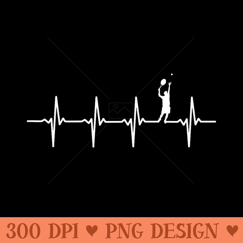 Tennis heartbeat t for tennis players - Printable PNG Images - Revolutionize Your Designs