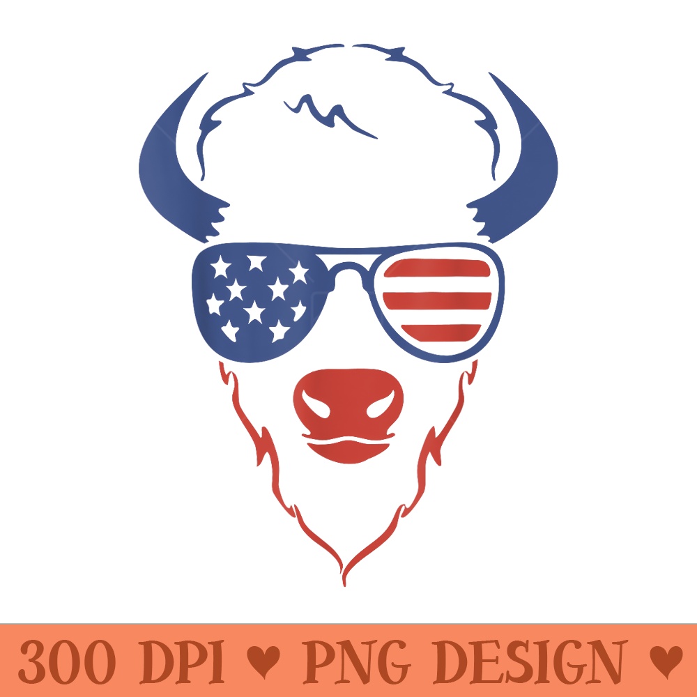 Patriotic Bison 4th of July USA American Flag Fourth of July - PNG clipart download - Unlock Vibrant Sublimation Designs