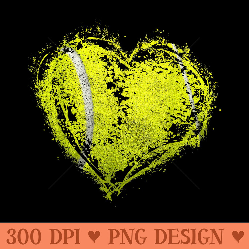 Vintage Tennis ball Heart Valentines Day Girls - High Resolution PNG image download - Unlock Vibrant Sublimation Designs