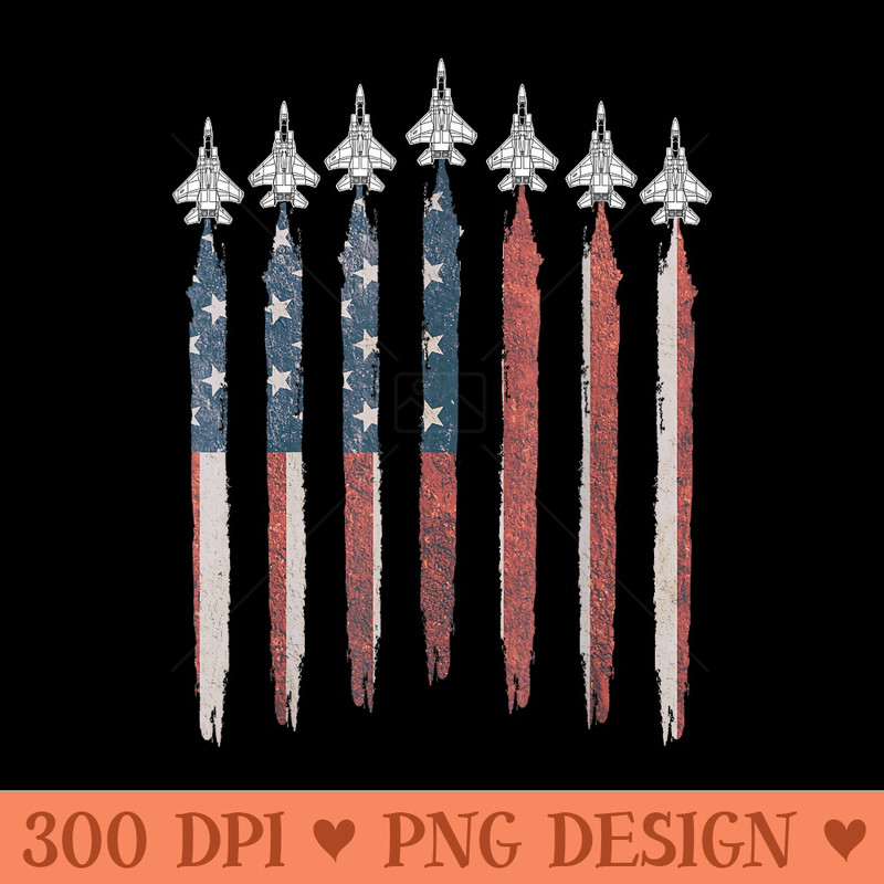 F15 Eagle Fighter Jet USA Flag Airplane F15 4th Of July - Ready To Print PNG Designs - Eco Friendly And Sustainable