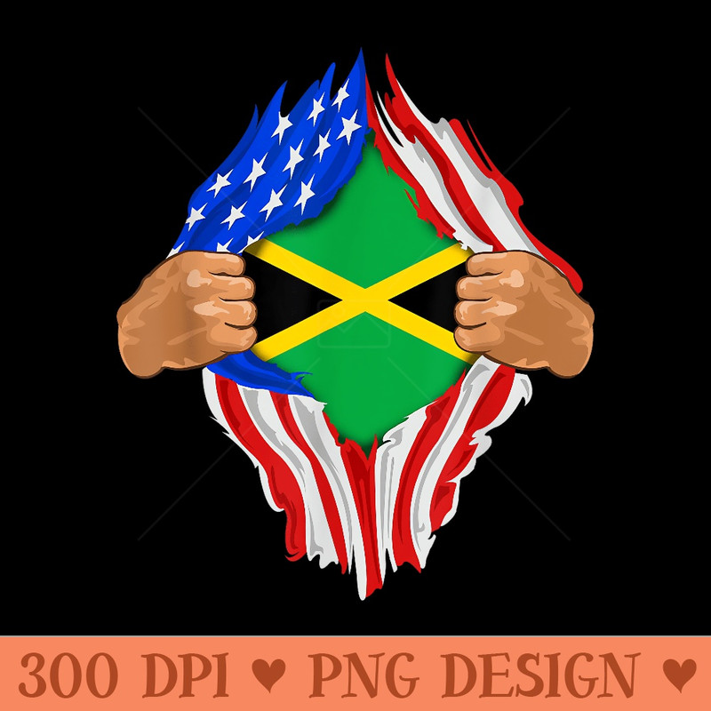 Jamaican Blood Inside Me T  Jamaica Flag - Trendy PNG Designs - Perfect for Personalization