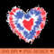 Tie dye Heart USA Flag Colors Blue, Red white 4th Of July - High Quality PNG Files - Unique And Exclusive Designs