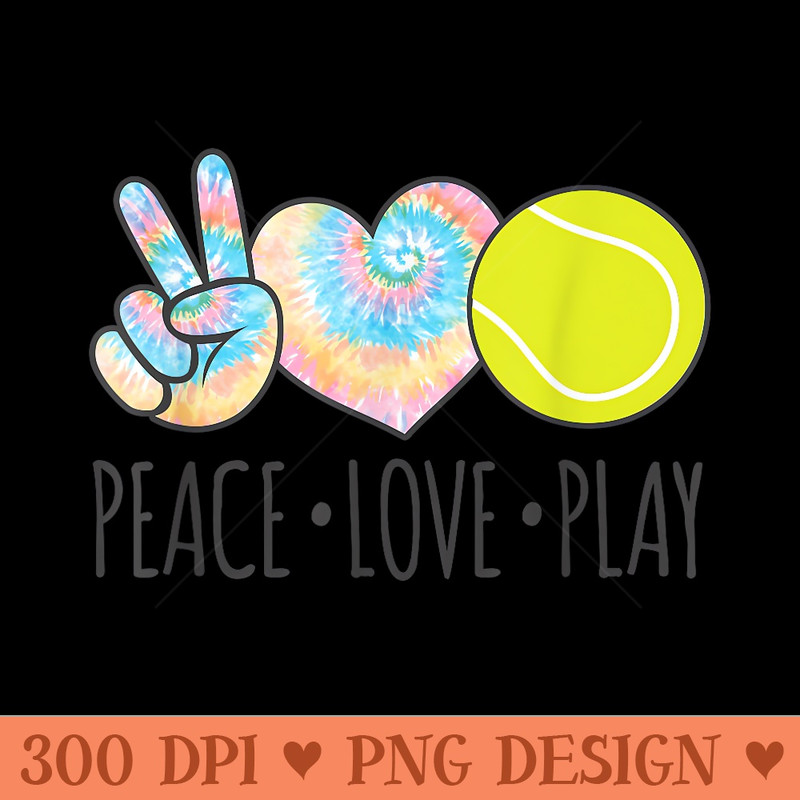 Tie Dye Tennis for n Girls Peace Love Play - Mug Sublimation PNG - Instant Access To Downloadable Files