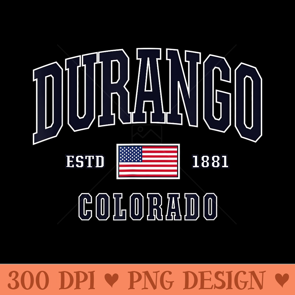 USA FLAG Stars Stripes Durango Colorado - Unique PNG Artwork - Quick And Seamless Download Process