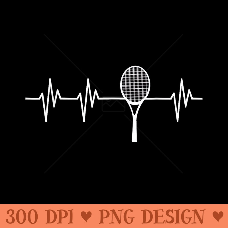 Racquet Heartbeat Funny Tennis Player T - PNG graphics - Unique And Exclusive Designs