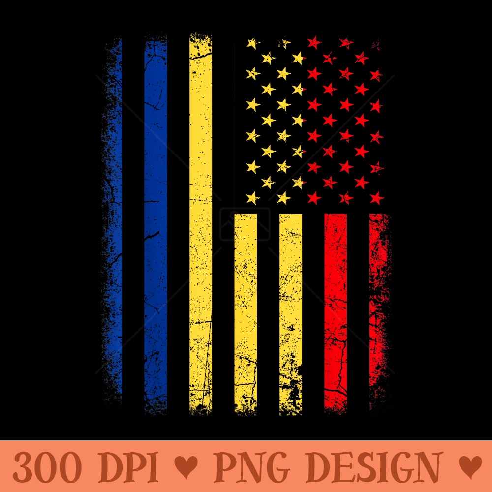 Romanian American Flag Romania America Pride Heritage - PNG download for graphic design - Perfect for Sublimation Art