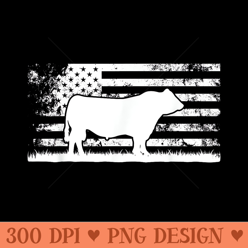 USA American Flag America Cow Black Angus Rancher - Free PNG download - Stunning Sublimation Graphics