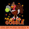 Vintage Gobble Thanksgiving Turkey Playing Tennis Player - Sublimation PNG Designs - Quick And Seamless Download Process