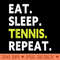 Eat Sleep Tennis Repeat Player Funny Tennis Lover - Mug Sublimation PNG - Quick And Seamless Download Process