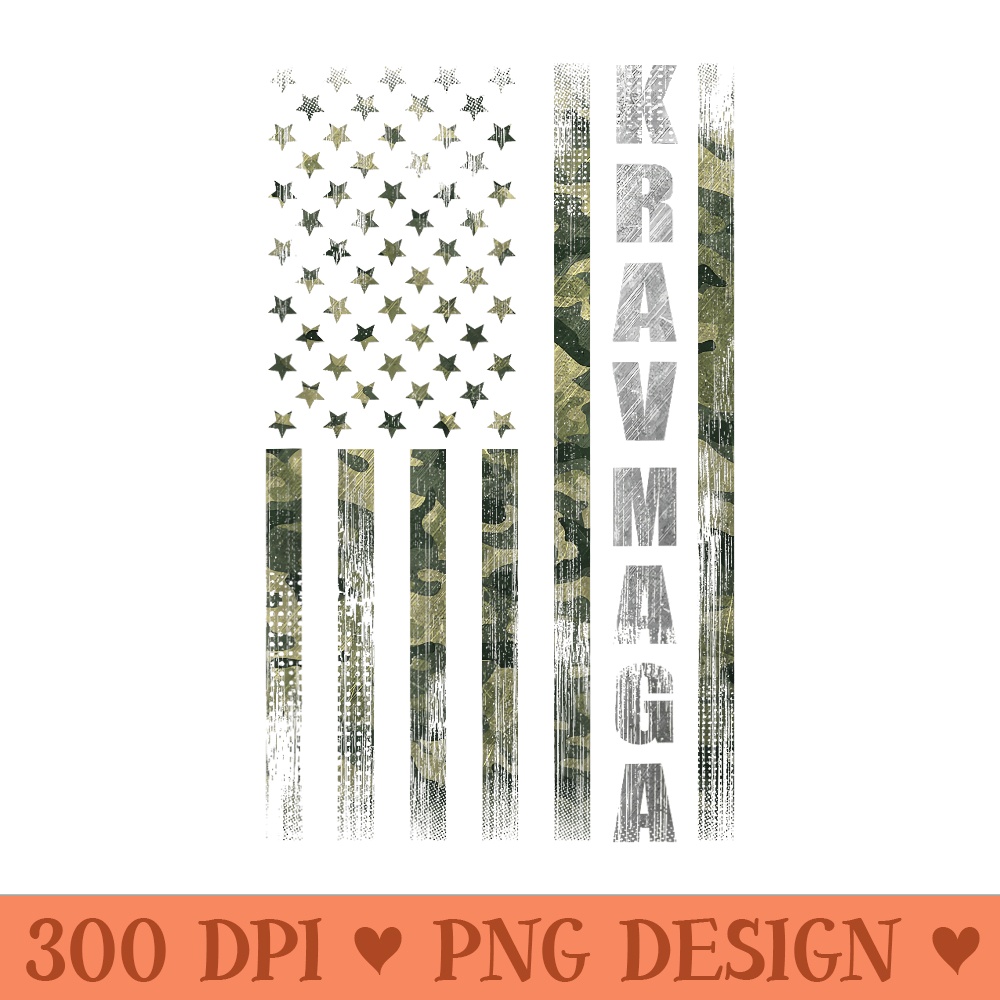 Krav Maga USA American Flag Camo Fan Vintage - PNG download - Trendsetting And Modern Collections