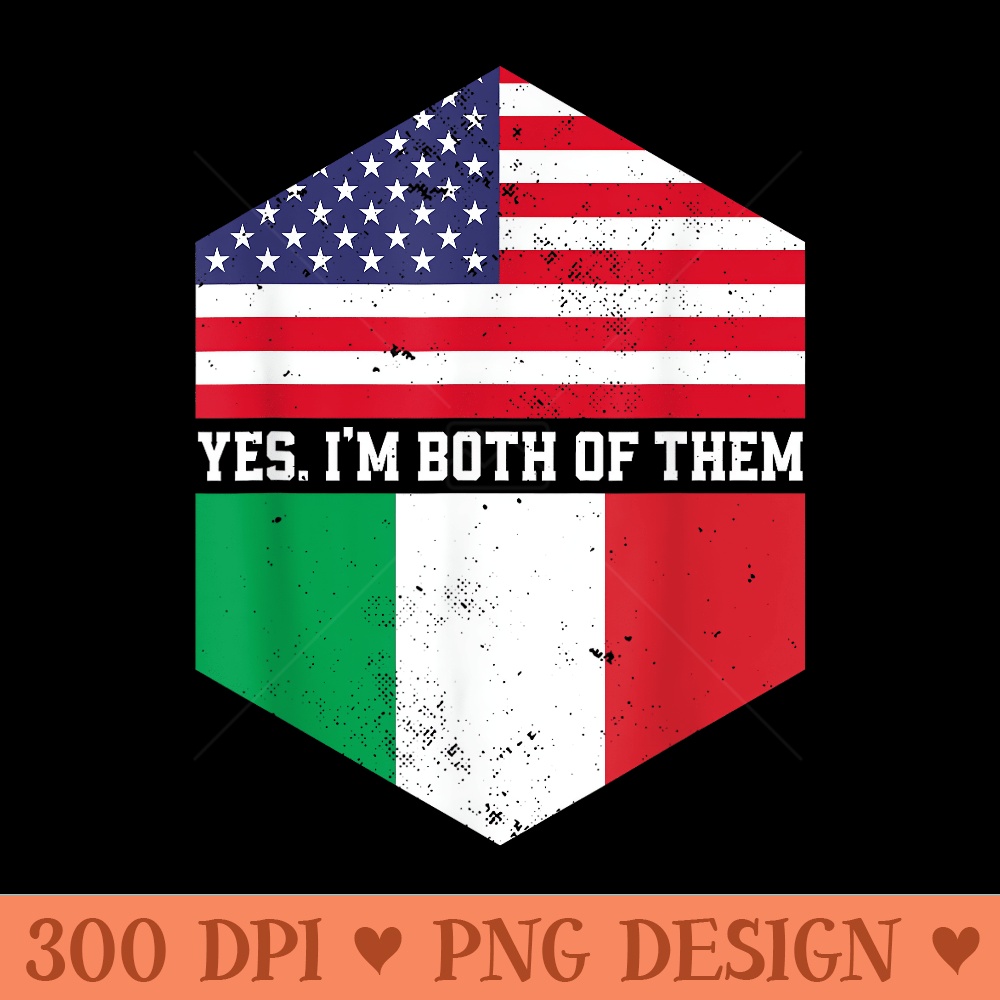 Half American Half Italian USA Flag Italy - High Resolution PNG download - Limited Edition And Exclusive Designs