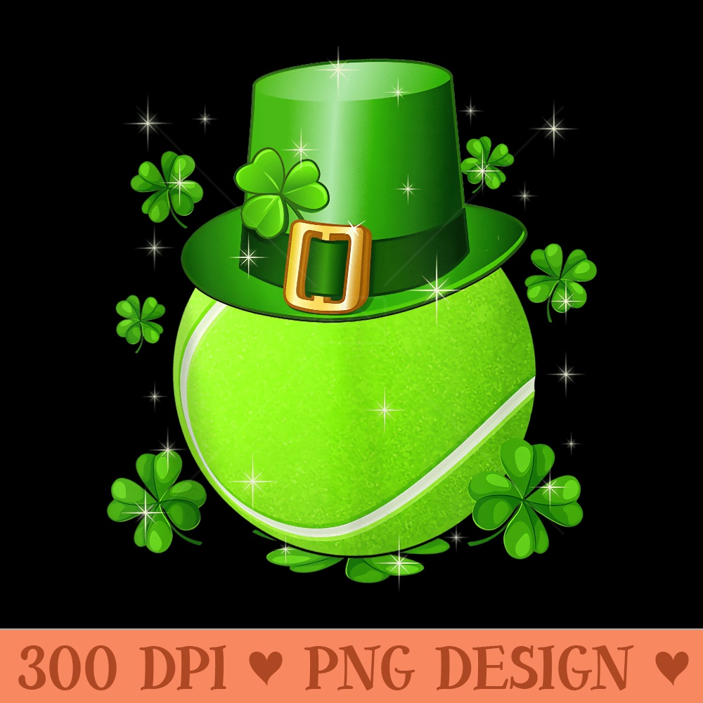 Tennis St Patricks Day Leprechaun Shamrock - PNG download for graphic design - Quick And Seamless Download Process