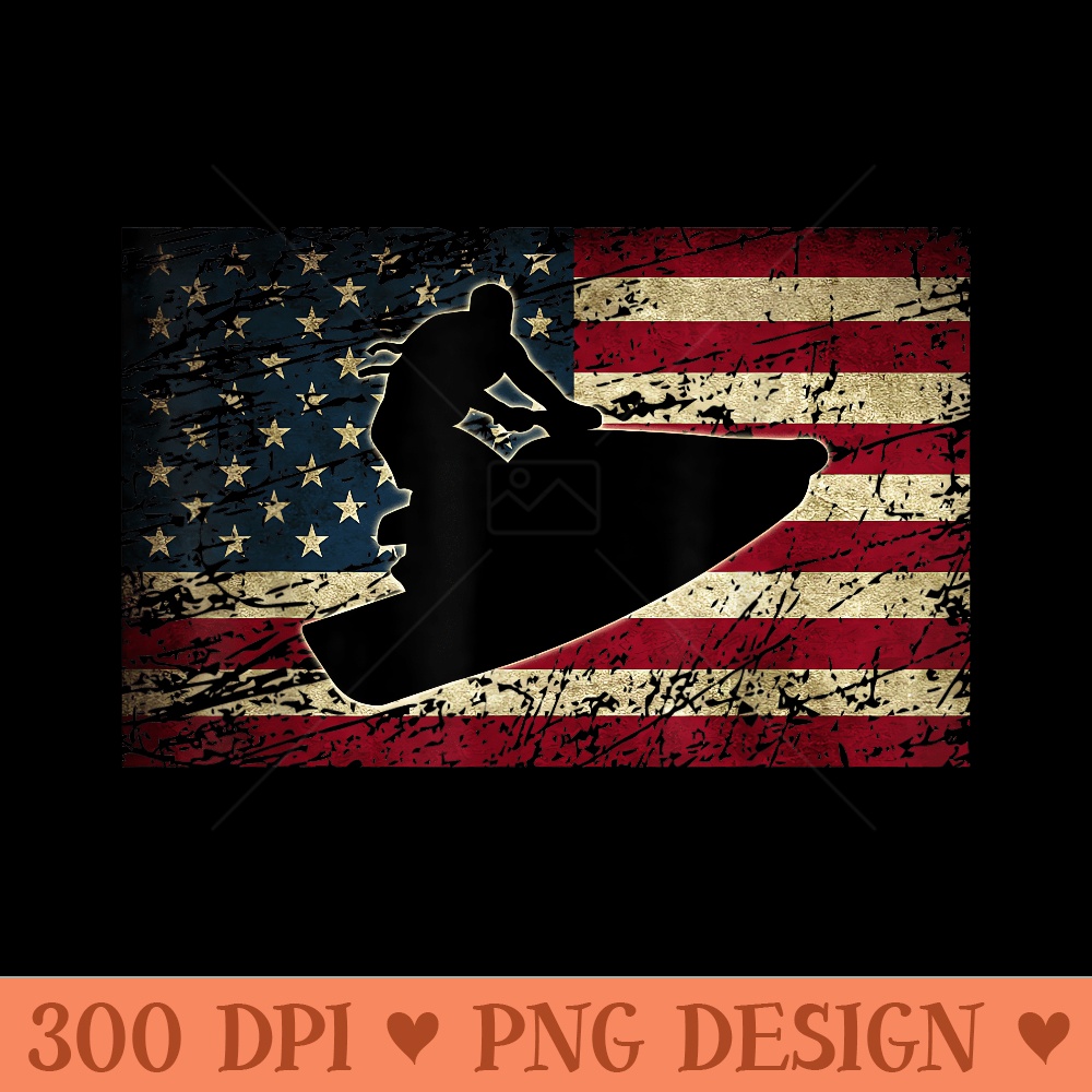 Jet Ski with American USA Flag Jetski Clothes - PNG download for graphic design - Bring Your Designs to Life