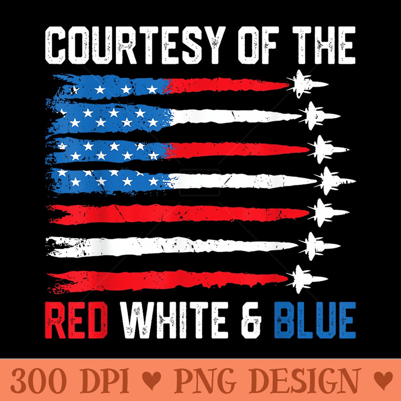 Patriotic Red White Blue USA Flag Fighter Jets 4th Of July - High Quality PNG download - Transform Your Sublimation Creations