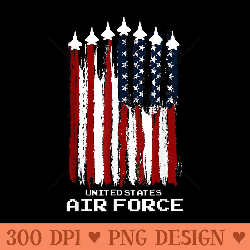 Vintage US Air Force Veterans USA American Flag 4th of July - High Resolution PNG image download - Lifetime Access To Purchased Files