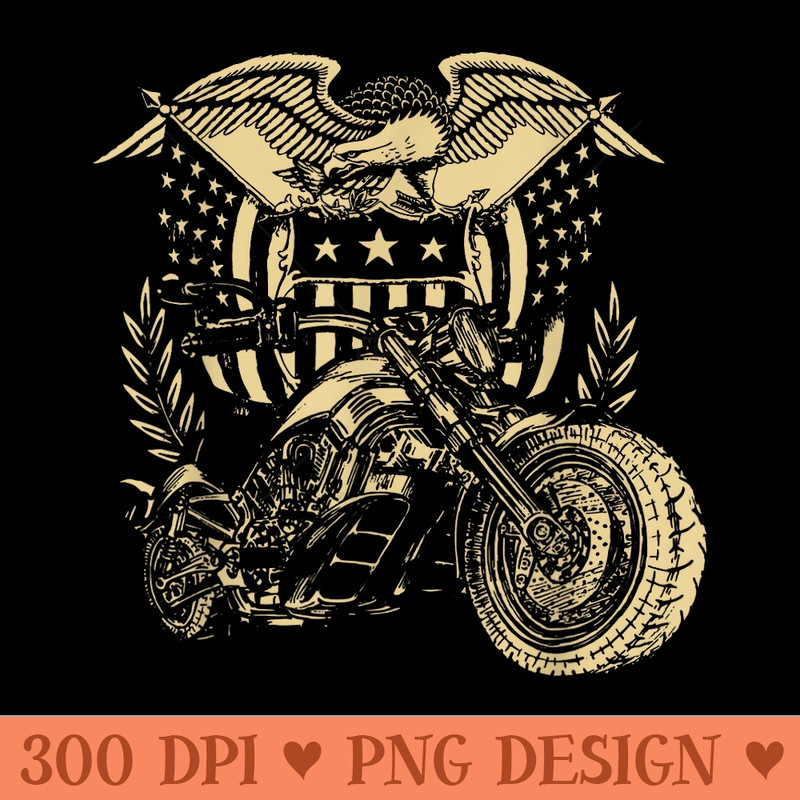 Vintage American USA Flag Motorcycle Cool - Free PNG download - Spice Up Your Sublimation Projects