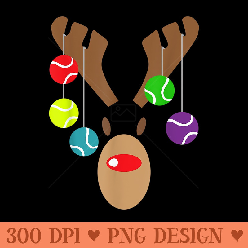 Tacky Christmas Tennis Reindeer with Tennis Balls - PNG Prints - Quick And Seamless Download Process