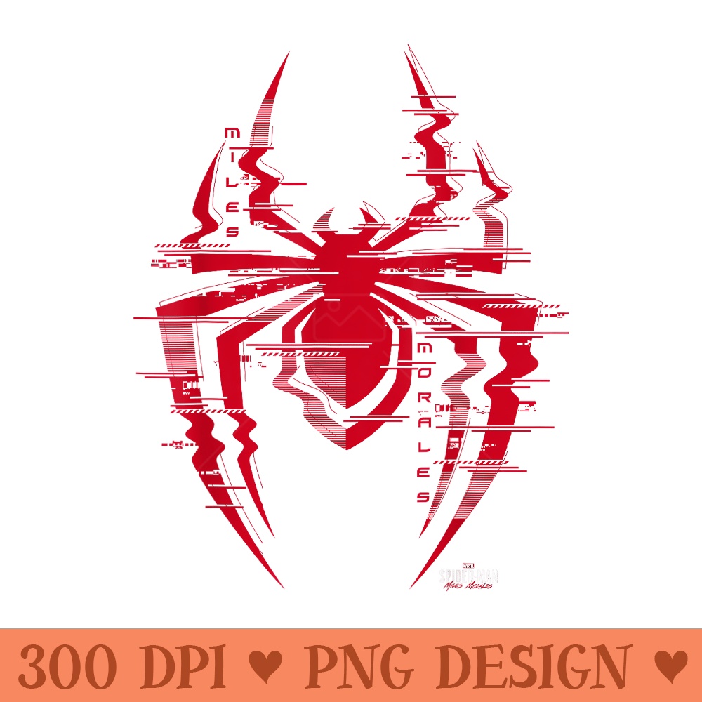 Marvel SpiderMan Miles Morales Glitch Spider Logo - PNG design assets - Perfect for Sublimation Art