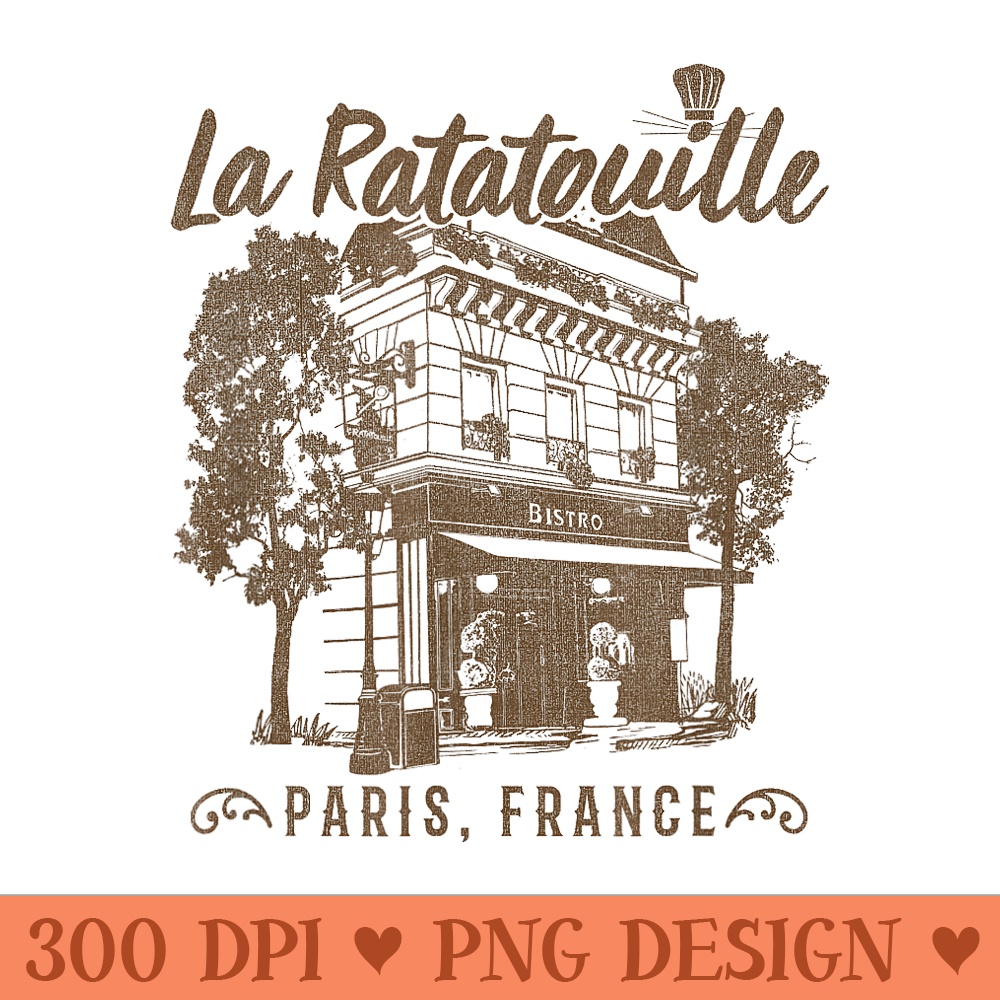 Disney Pixar Ratatouille Paris, France Vintage Restaurant - High Quality PNG Files - Versatile And Customizable Designs