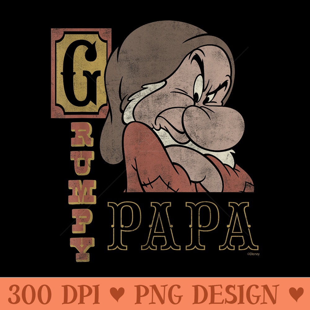 Disney Snow White and the Seven Dwarfs Grumpy Papa - Clipart PNG - Quick And Seamless Download Process