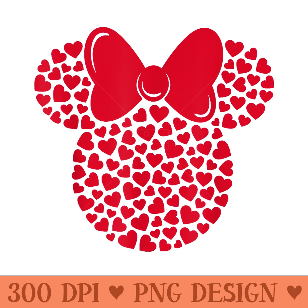 Disney Minnie Mouse Icon Filled with Hearts - High Resolution PNG Designs - Limited Edition And Exclusive Designs
