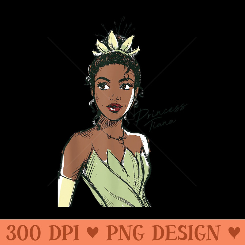 Disney The Princess The Frog Princess Tiana Sketch - PNG Graphics - Bring Your Designs to Life