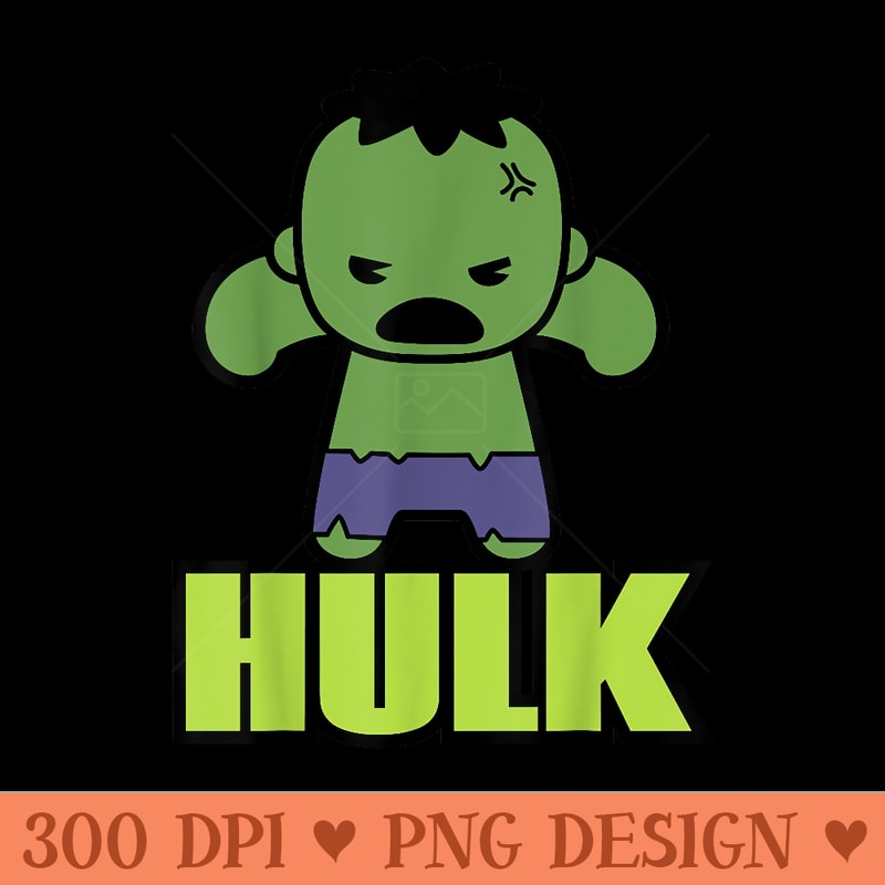 Marvel Avengers Hulk The Incredibly Cute Kawaii Pose - Clipart PNG - Revolutionize Your Designs