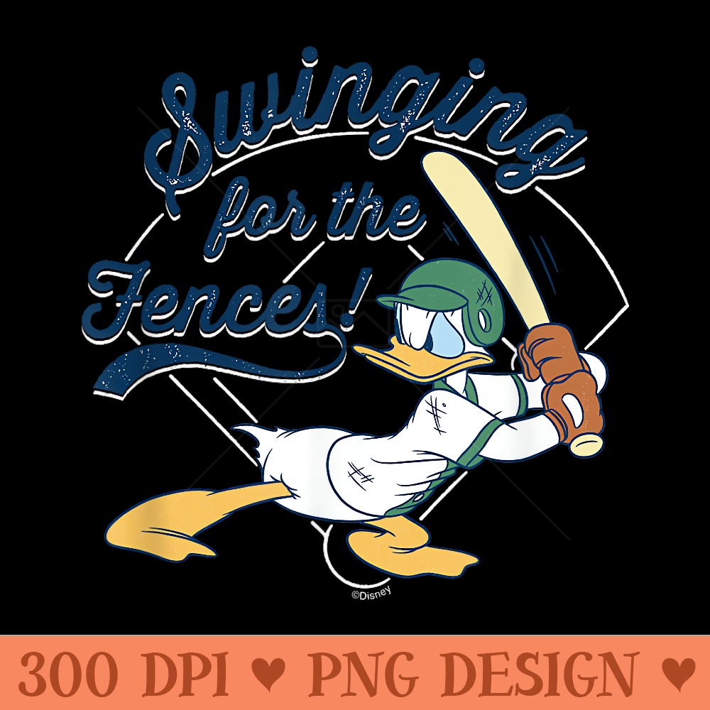 Disney Donald Duck Baseball Swinging for the Fences Sports - PNG download - Enhance Your Apparel